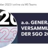 a.o. Generalversammlung der SGO 2023 | 07. Dezember 2023